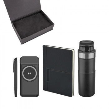 5077 Kalem & Defter & Powerbank & Termos Set