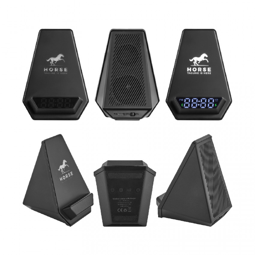 4240 Wireless Şarj & Hoparlör & Dijital Saat