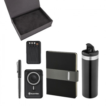 5078 Kalem & Defter & Powerbank & Termos Set