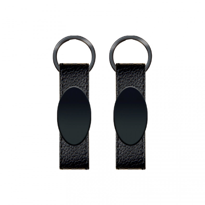 2403 Çift Taraflı Metal Suni̇ Deri̇ Anahtarlık