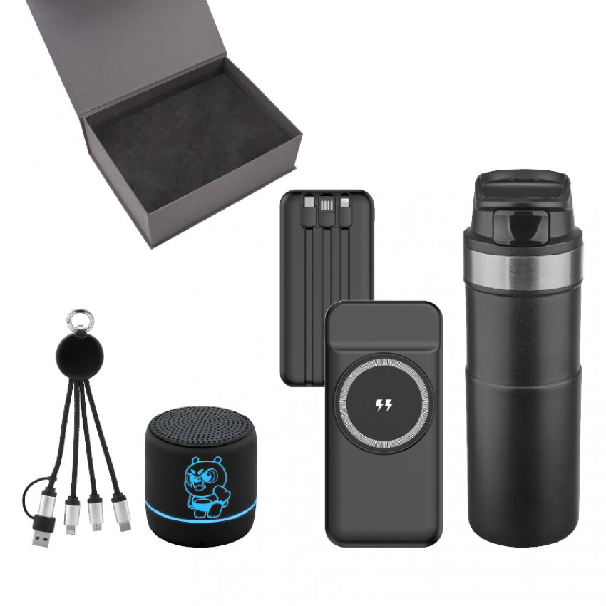 5082 Powerbank & Kablo & Hoparlör & Termos Set